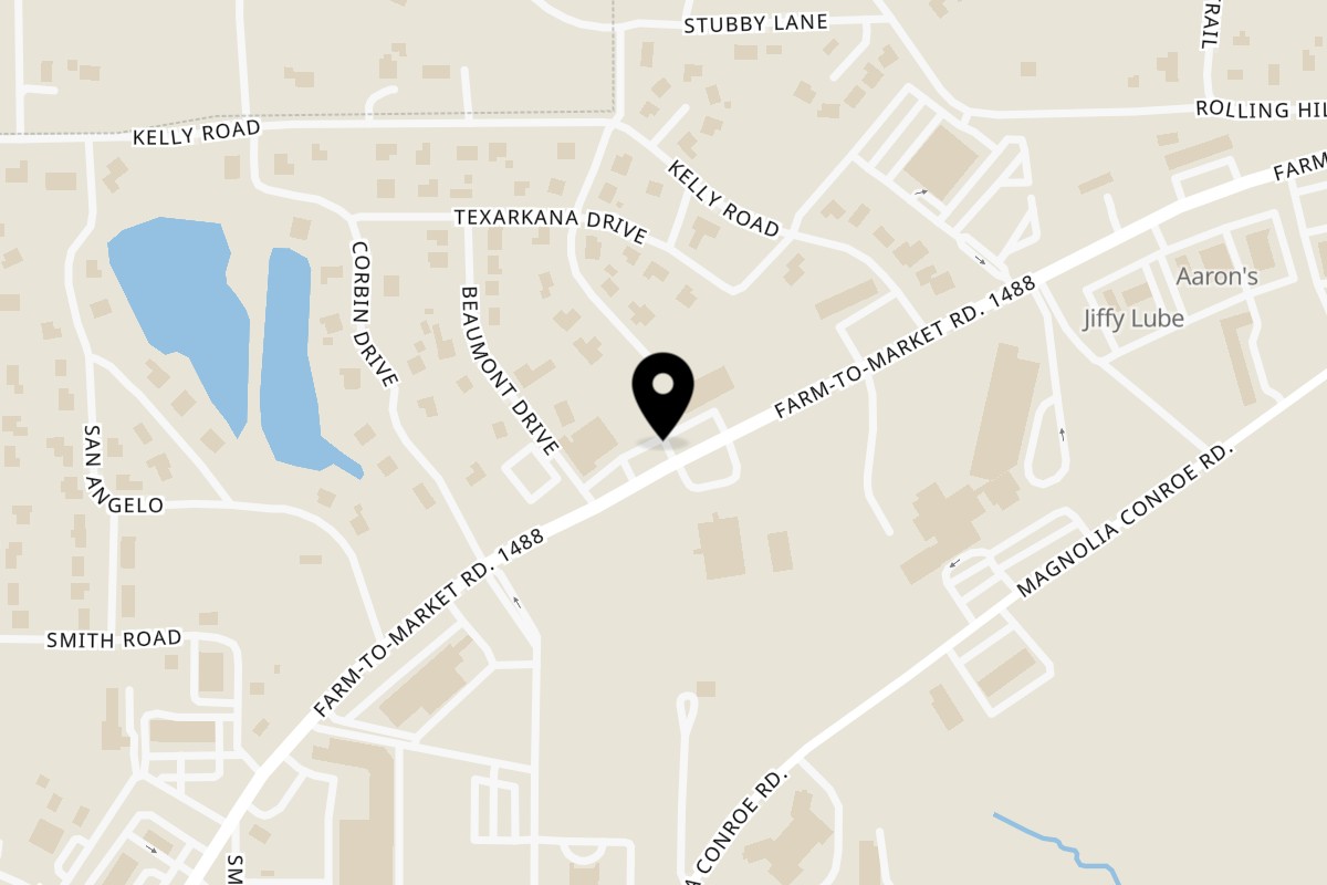 Map showing the location of Pizzaiolo's Old Magnolia on 18304 FM 1488 in Magnolia